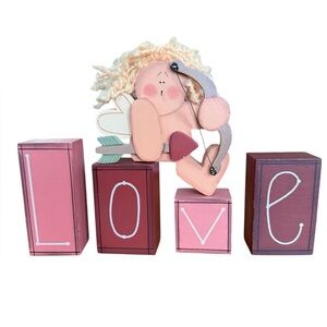 Valentine’s Day Wood Cupid LOVE Decor